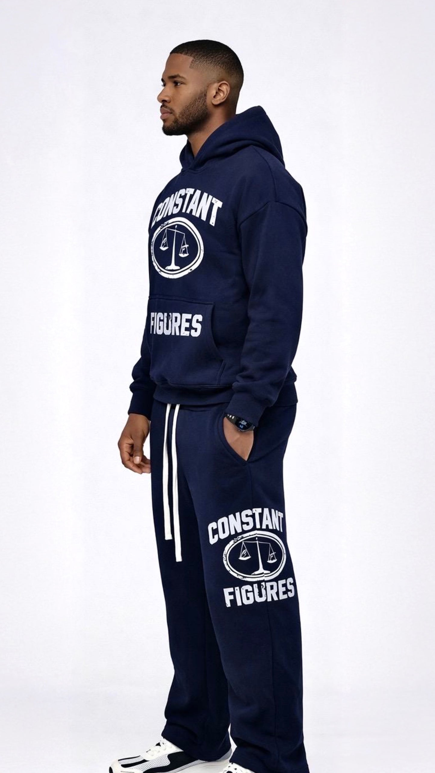 NAVY CF LOGO TRACKSUIT SET