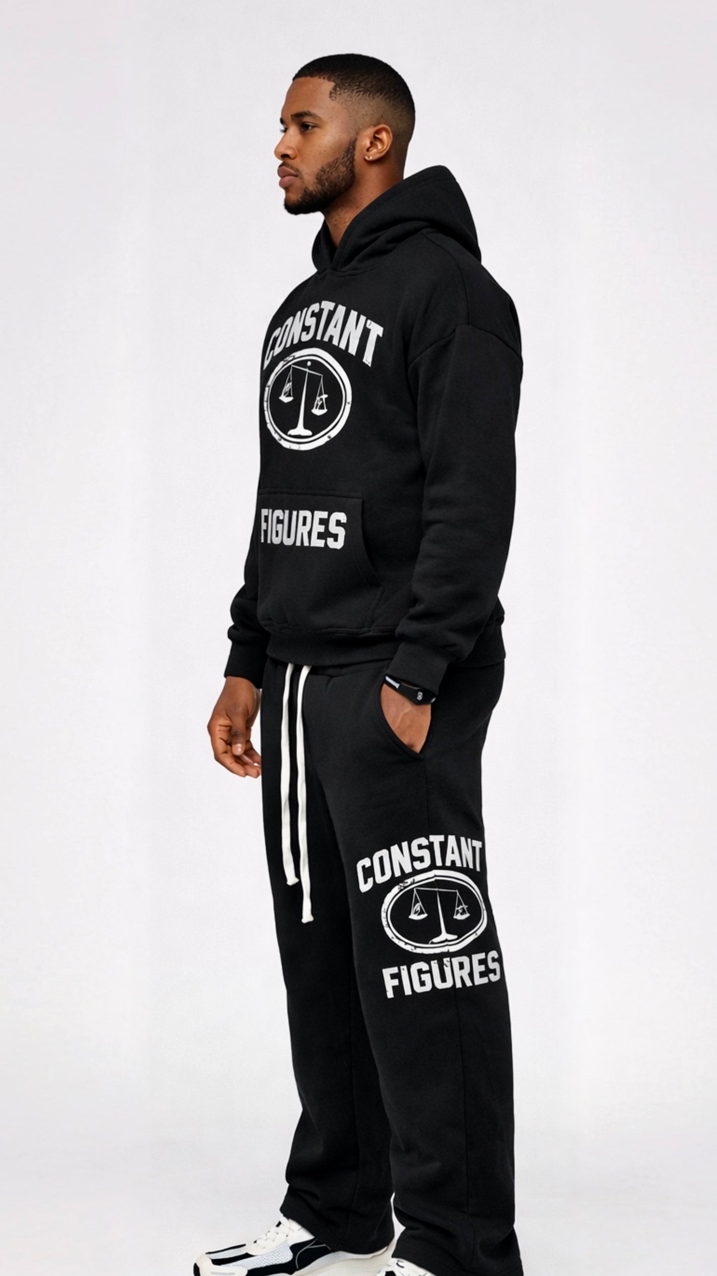 BLACK CF LOGO TRACKSUIT SET