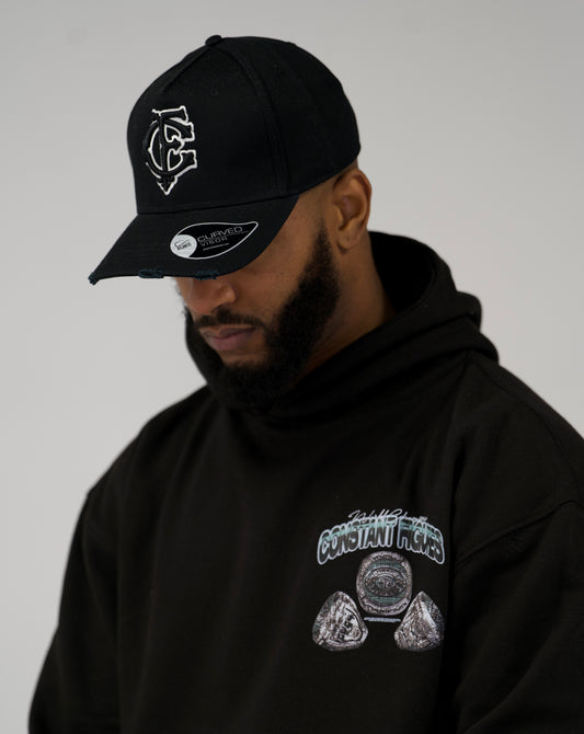 DISTRESSED ‘CF’ CAP - BLACK
