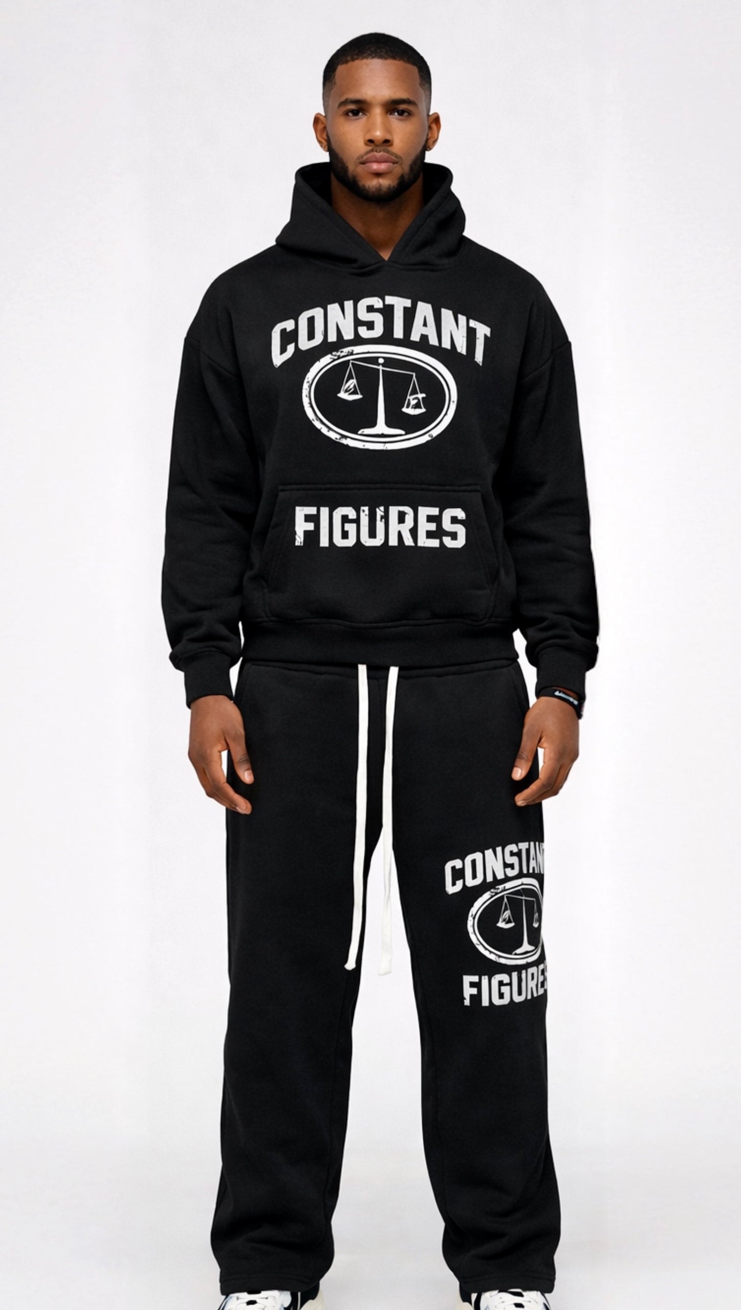 BLACK CF LOGO TRACKSUIT SET