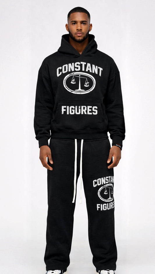 BLACK CF LOGO TRACKSUIT SET