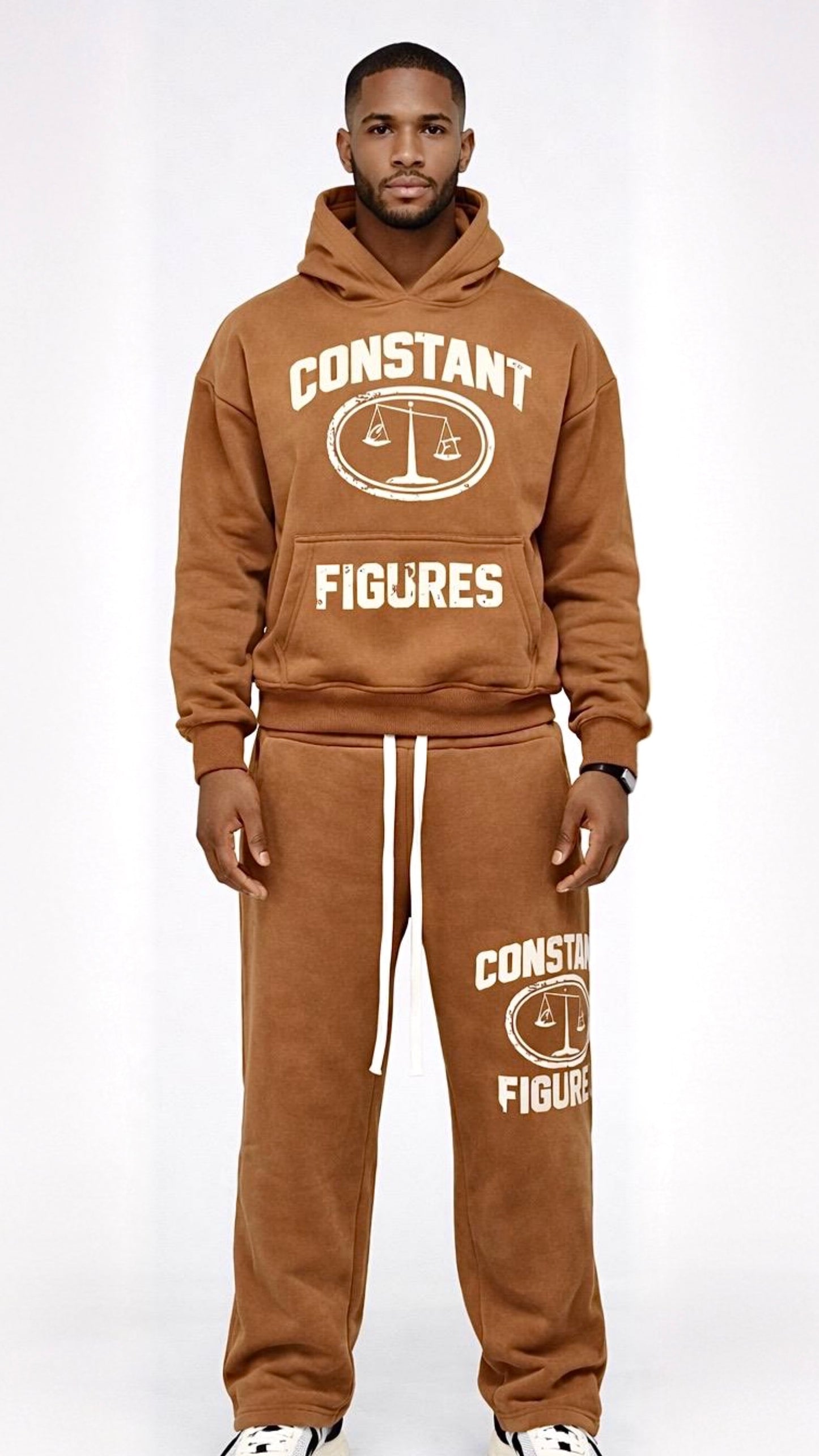 BROWN CF LOGO TRACKSUIT SET