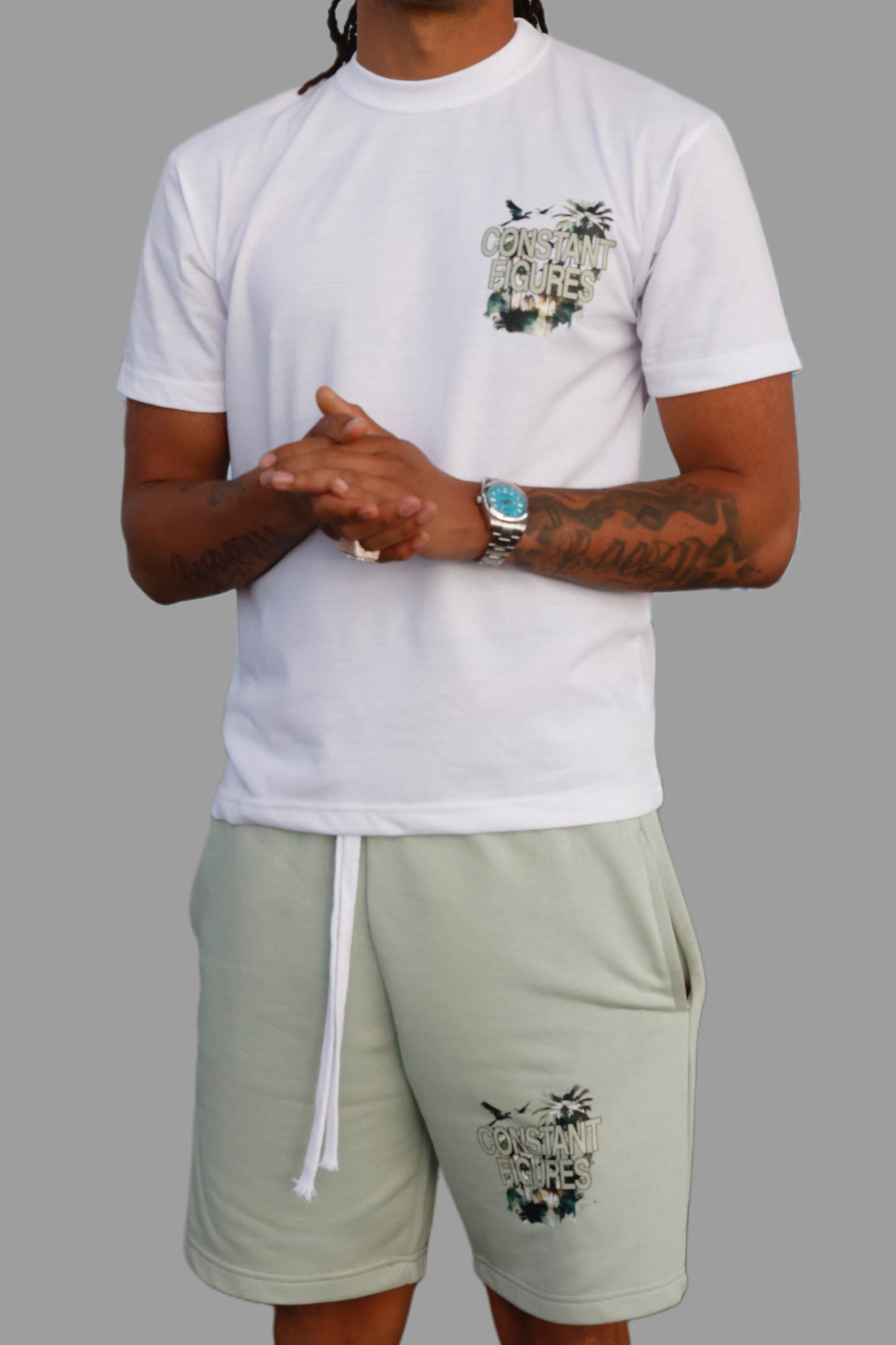 PALM SHORT SET - SAGE GREEN