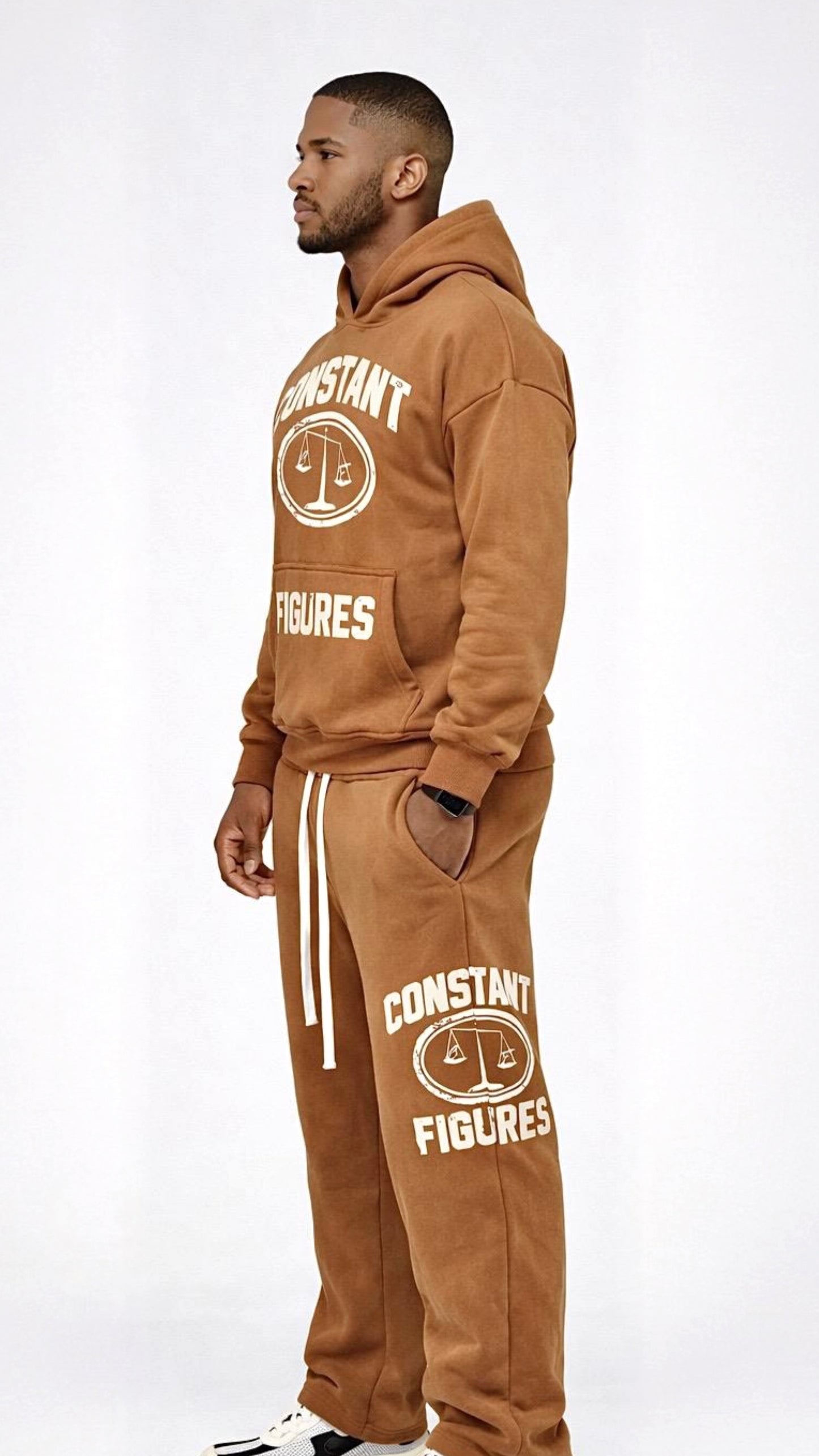 BROWN CF LOGO TRACKSUIT SET